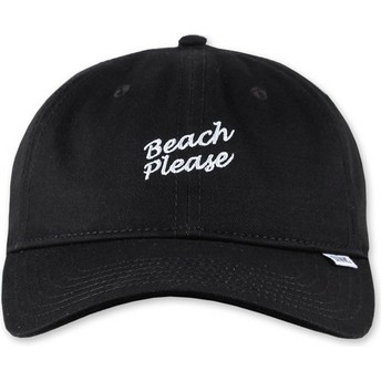 Gorra curva negra ajustable Texting Beach Please de Djinns