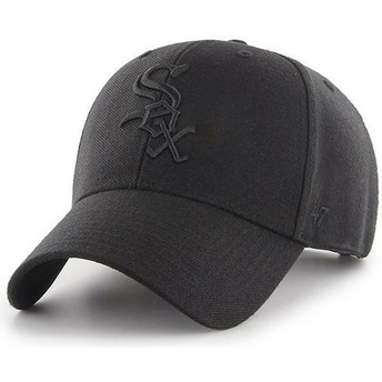 Gorra curva negra snapback con logo negro de Chicago White Sox MLB MVP de 47 Brand