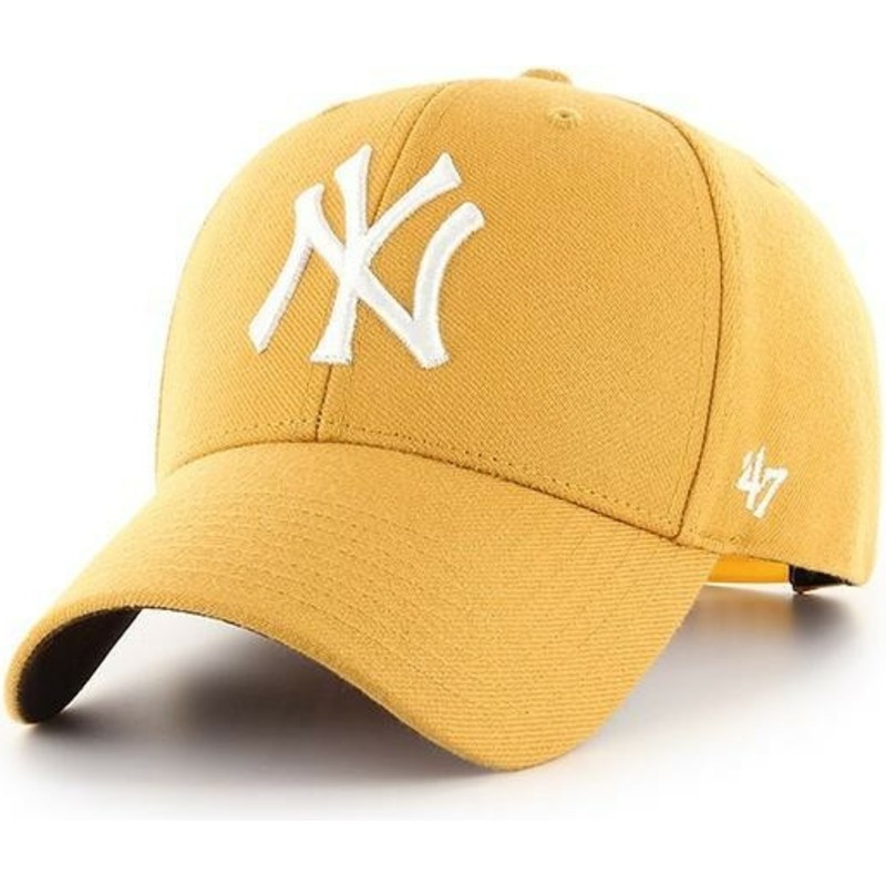 47-brand-curved-brim-new-york-yankees-mlb-mvp-yellow-snapback-cap