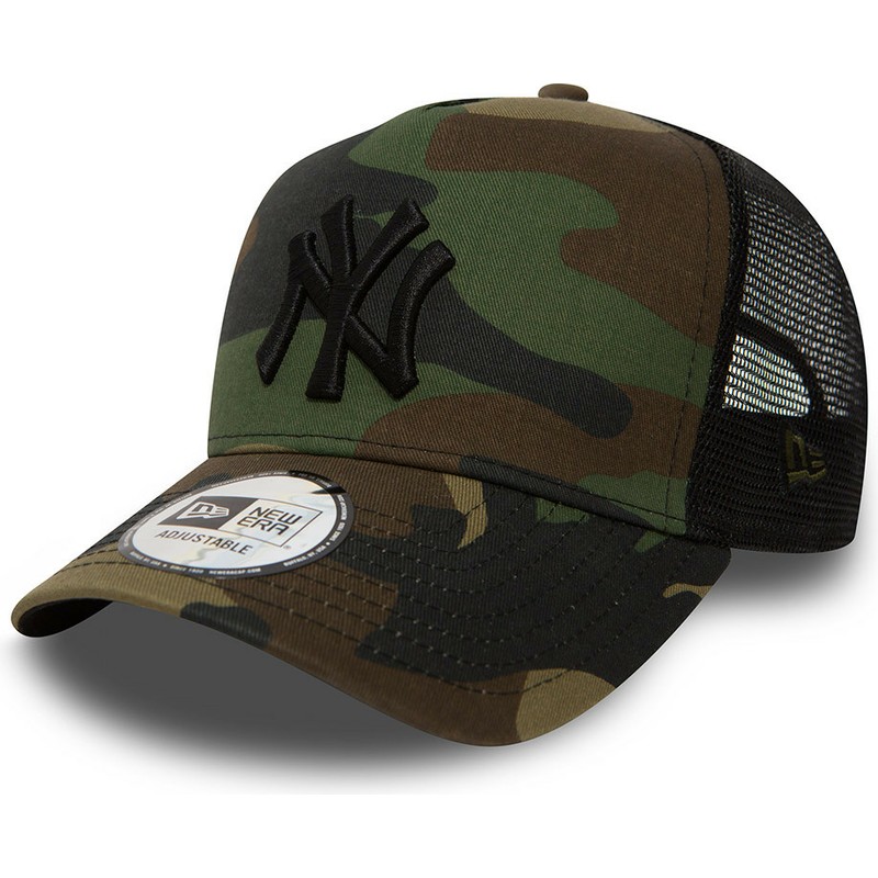 New Era New York Yankees Mlb Clean A Frame Camouflage Trucker Hat Caphunters Com