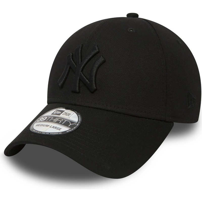 New Era Curved Brim Black Logo39thirty Classic New York Yankees Mlb Black Fitted Cap Caphunters Com