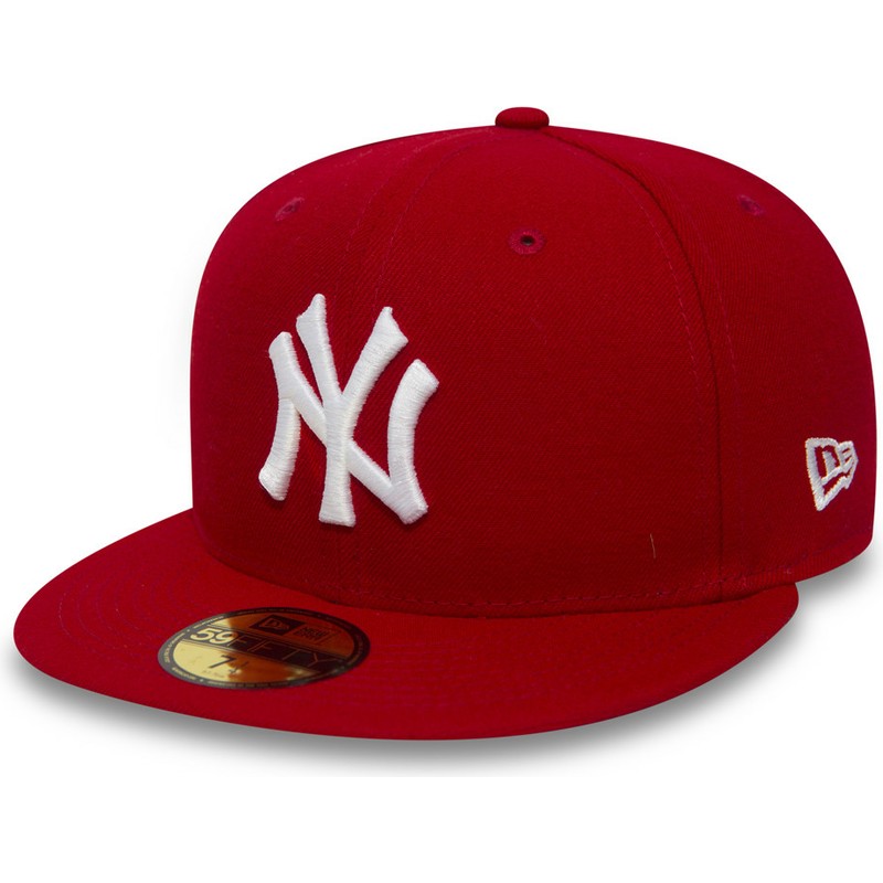 Gorra plana roja ajustada 59FIFTY Essential de New York Yankees MLB de New  Era: Caphunters.com