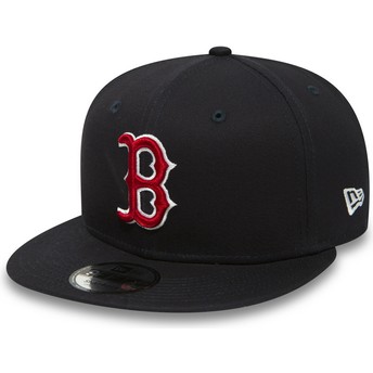 Gorra plana azul marino ajustable 9FIFTY Essential de Boston Red Sox MLB de New Era