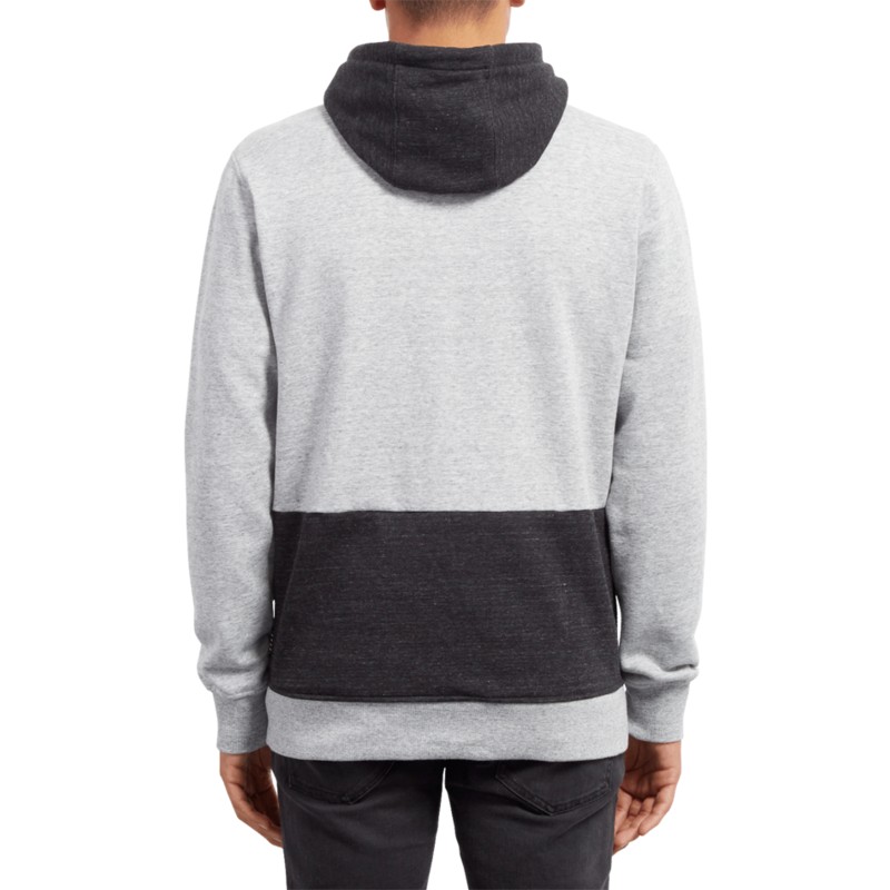 Volcom Grey Backronym Grey Zip Through Hoodie Sweatshirt: Caphunters.com