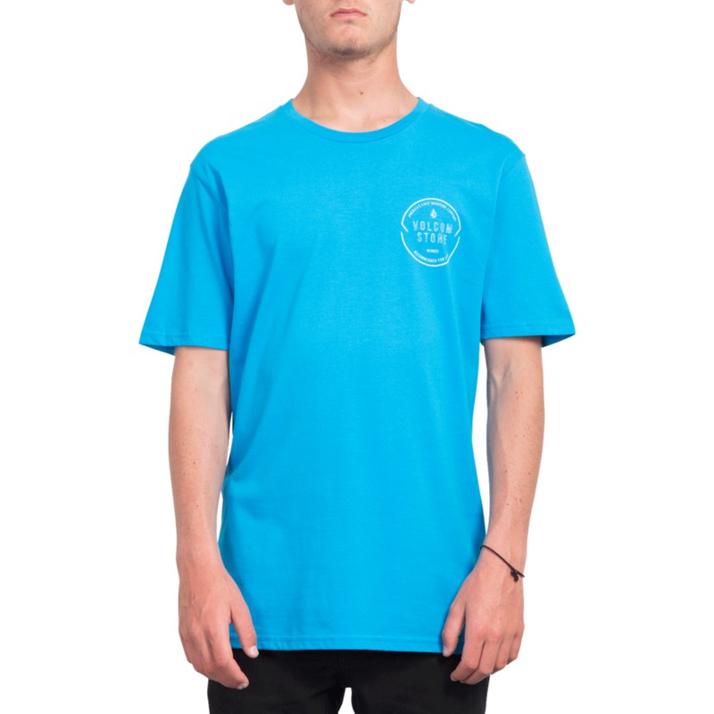 Volcom Cyan Blue Chop Around Blue T-Shirt: Caphunters.com