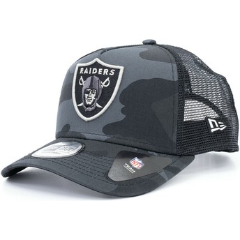 New Era Essential Camo A Frame Oakland Raiders NFL Camouflage and Black Trucker Hat