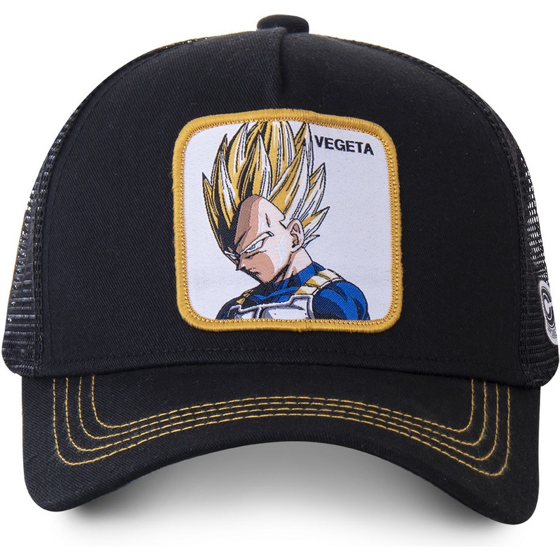 Capslab Vegeta Super Saiyan VE4 Dragon Ball Black Trucker Hat ...