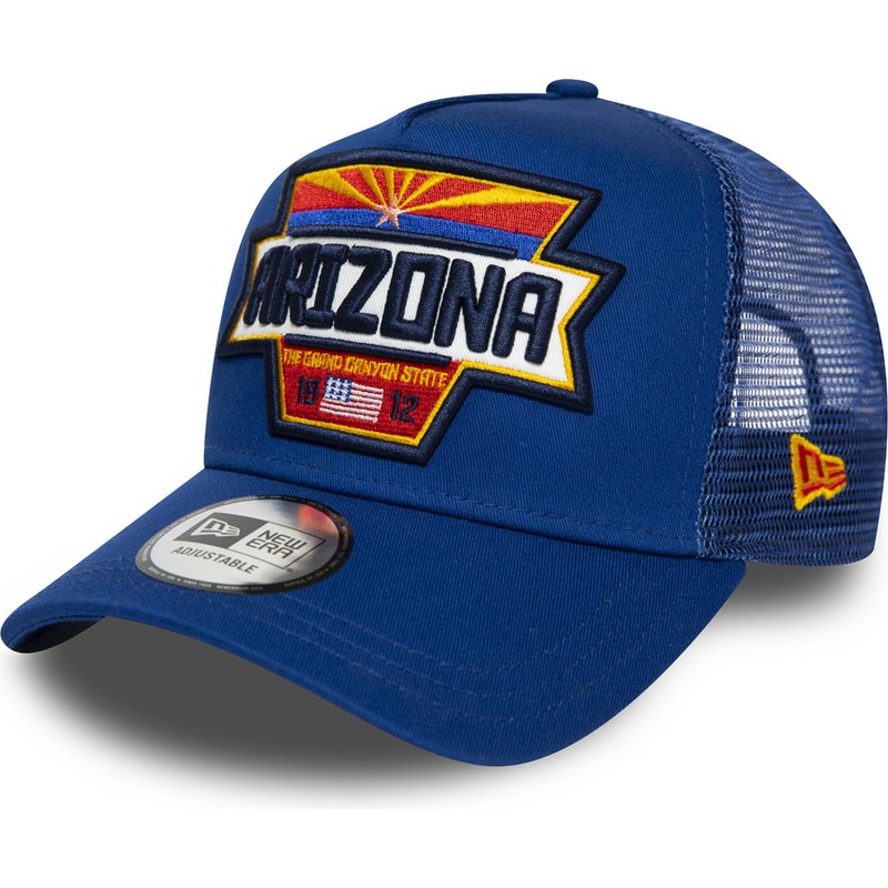 New Era A Frame Usa Patch Arizona Blue Trucker Hat Caphunters Com