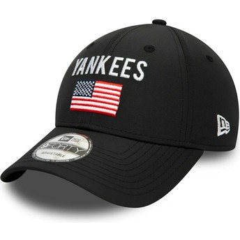 Gorra curva negra ajustable 9FORTY Team Flag de New York Yankees MLB de New Era