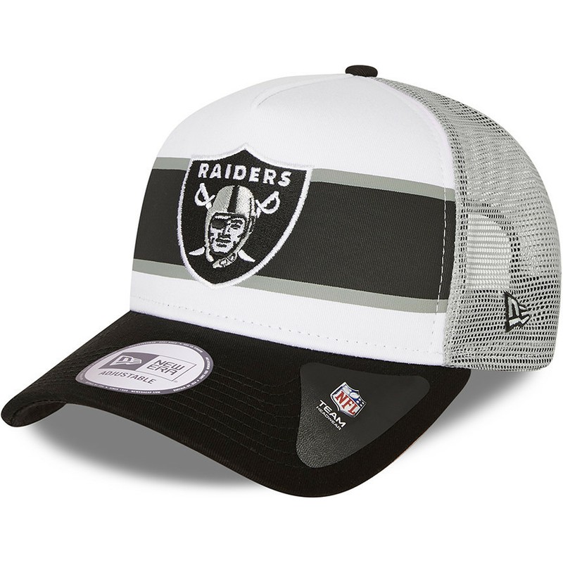New Era A Frame Retro Las Vegas Raiders NFL White and Black Trucker Hat ...