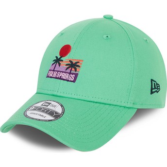 New Era Curved Brim 9FORTY Summer Palm Springs Green Adjustable Cap