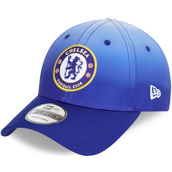 Gorra curva azul ajustable 9FORTY Fade de Chelsea Football Club de New Era