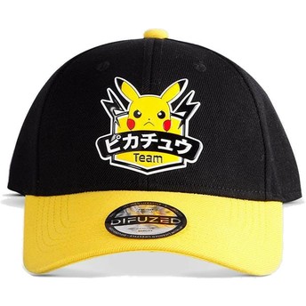 Gorra curva negra y amarilla snapback Pikachu Olympics Pokémon de Difuzed