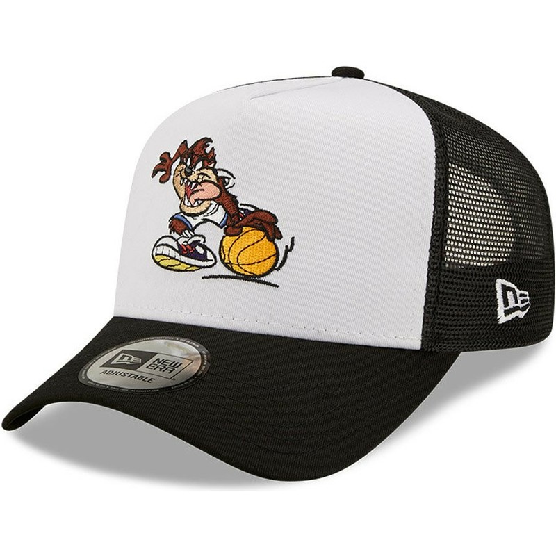 Deliberately from now on fry New Era Tasmanian Devil A Frame Character Sports Looney Tunes White and  Black Trucker Hat: Caphunters.com