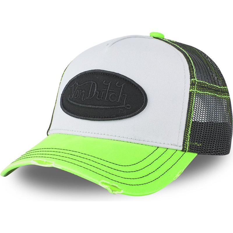 Von Dutch Sum Col White, Black and Green Trucker Hat