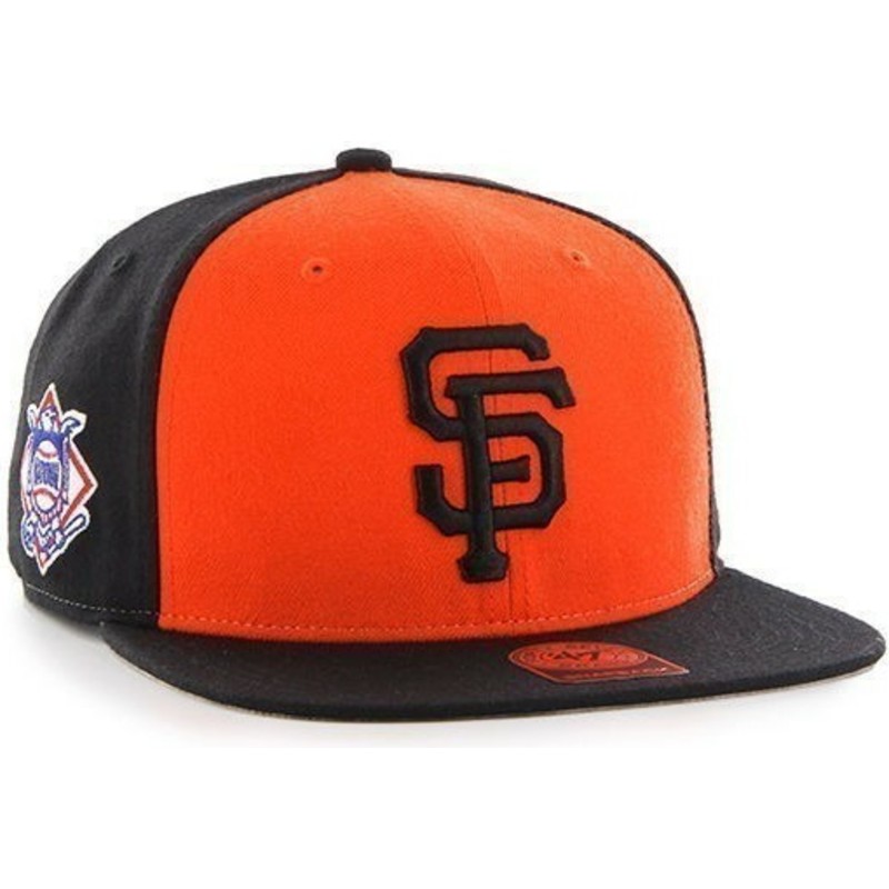 47 Brand Flat Brim San Francisco Giants MLB Sure Shot Black and Orange Snap...