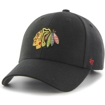 Gorra curva negra de Chicago Blackhawks NHL de 47 Brand