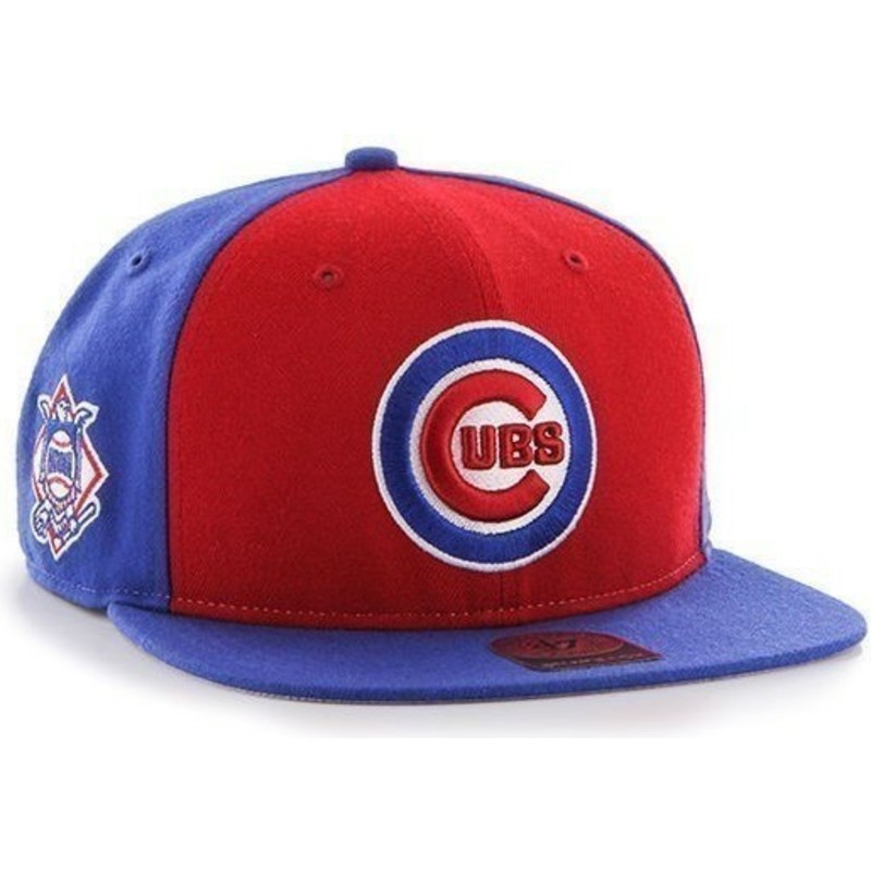 47-brand-flat-brim-side-logo-mlb-chicago-cubs-smooth-blue-snapback-cap