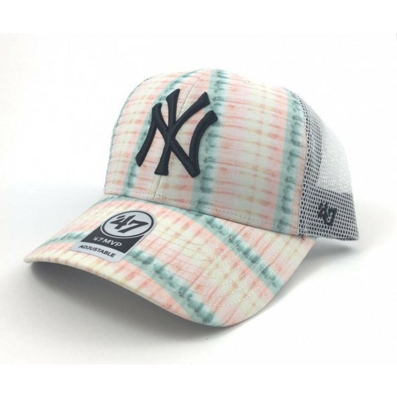 47-brand-flower-print-new-york-yankees-mlb-pink-trucker-hat